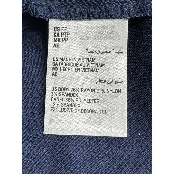 JM Collection Pants Womens PP 0P 2P Petite Crop Capri Navy Pull On Stretch Lace - Picture 4 of 6